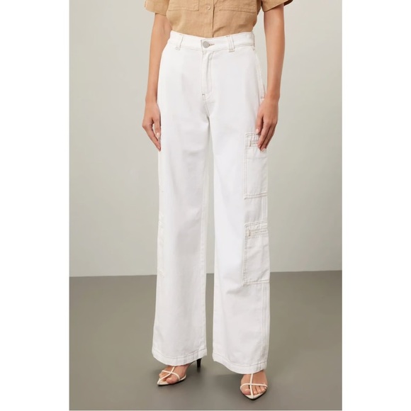 Hudson High Rise Welt Pocket Wide Leg Cargo Jeans SZ 27 NEW - Picture 1 of 4
